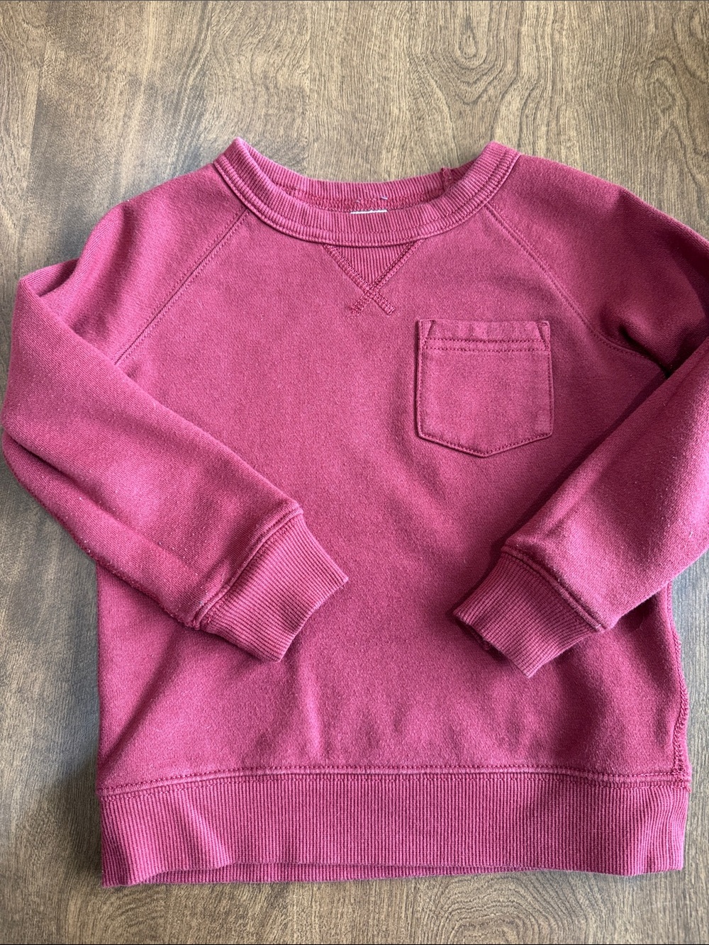 Carter's Maroon Crewneck Sweatshirt with Chest Pocket